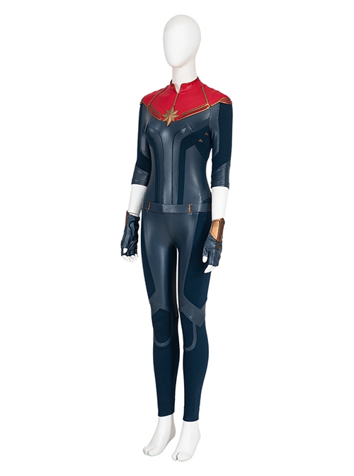 Captain Marvel II Halloween Cosplay Carol Danvers Battle Suit Bodysuit Costume Set Without Shoes