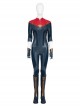 Captain Marvel II Halloween Cosplay Carol Danvers Battle Suit Bodysuit Accessories Blue Boots