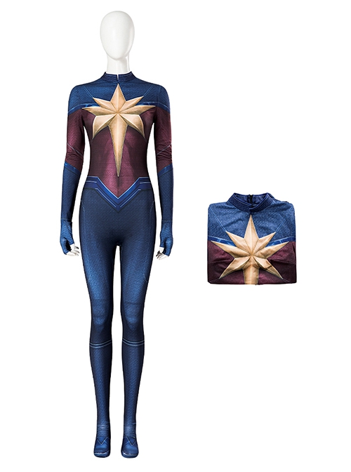 The Marvels Captain Marvel 2 Halloween Cosplay Carol Danvers Battle Suit Costume Bodysuit