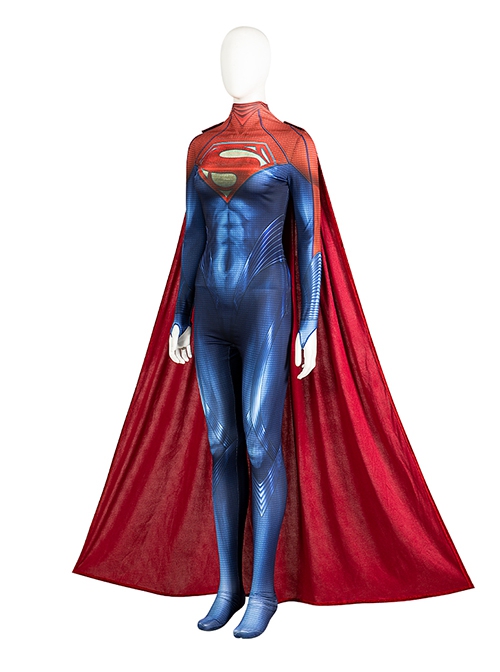 Movie The Flash Halloween Cosplay Supergirl Kara Zor-El Costume Bodysuit Full Set