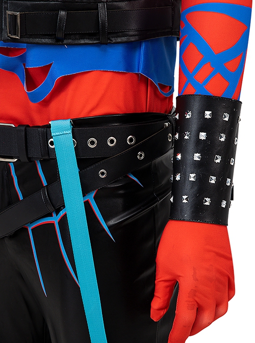 Spider-Man Across The Spider-Verse Halloween Cosplay Spider-Punk Hobart Brown Costume Set Without Boots