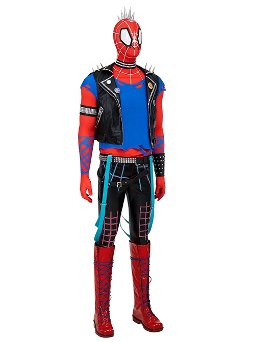 Spider-Man Across The Spider-Verse Halloween Cosplay Spider-Punk Hobart Brown Costume Set Without Boots