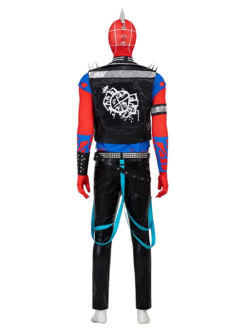 Spider-Man Across The Spider-Verse Halloween Cosplay Spider-Punk Hobart Brown Costume Set Without Boots