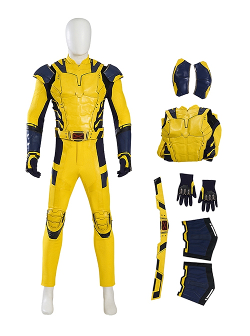 Movie Deadpool 3 Halloween Cosplay Wolverine James Howlett Logan Battle Suit Costume Set Without Boots Without Wolf Paws