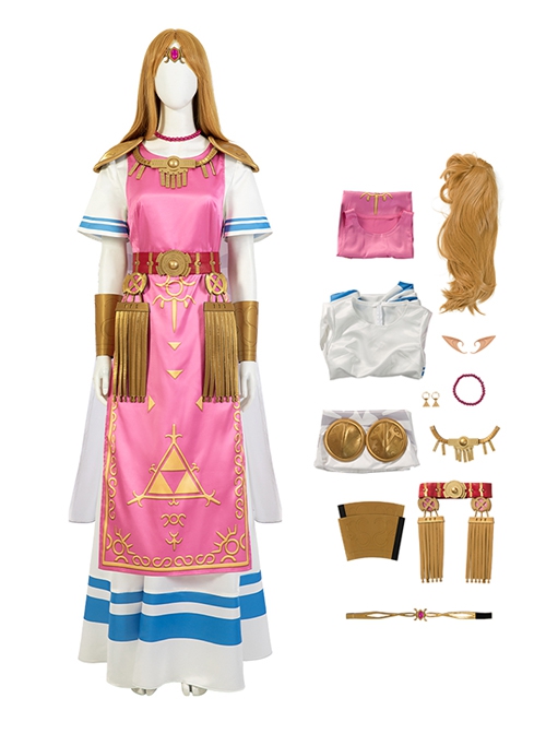 Game Super Smash Bros. Halloween Cosplay Princess Zelda Costume Set Without Boots