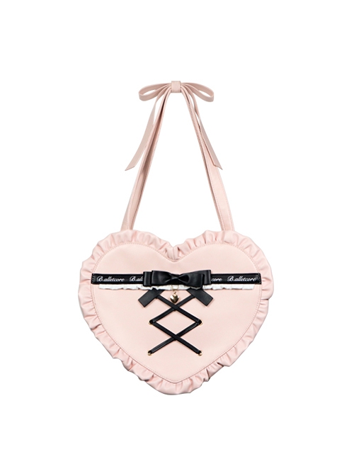 Chain Love Ballet Series Y2K Hottie Heart Shape Ruffles Quadratic Element Transparent Layer Itabag Kawaii Crossbody Bag