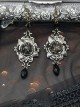 Rose Majesty Series Metallic Crystal Elegant Noble Handmade Gothic Lolita 3D Flower Earrings