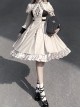 Moon Rune Series Handsome Ruler Apricot Gothic Lolita Dark Elegant Long Puff Sleeves Dress