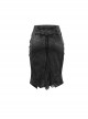 Gothic Style Exquisite Pattern Leather Fabric Black Slim Slit Hip Skirt