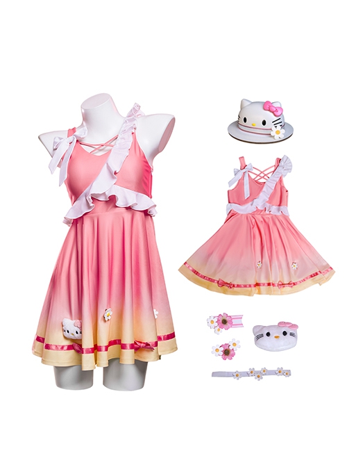 Game Honor Of Kings Halloween Cosplay Xiao Qiao HelloKitty Skin Costume Full Set