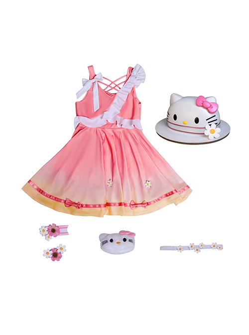 Game Honor Of Kings Halloween Cosplay Xiao Qiao HelloKitty Skin Costume Full Set