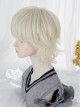 Ouji Fashion Youthful Feeling Handsome Prince Style Fluffy Light Blonde Short Hair Mullet Head Wig