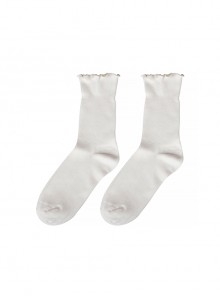 Japanese Classic Basic College Style Daily School Lolita Cotton Vertical Stripe Lace Stacking Socks