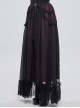 Gothic Chiffon With Exquisite And Comfortable Lining And Side Butterfly Lace Decoration Black And Red Long Skirt