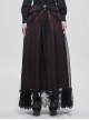 Gothic Chiffon With Exquisite And Comfortable Lining And Side Butterfly Lace Decoration Black And Red Long Skirt