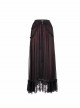 Gothic Chiffon With Exquisite And Comfortable Lining And Side Butterfly Lace Decoration Black And Red Long Skirt