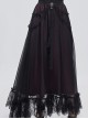 Gothic Chiffon With Exquisite And Comfortable Lining And Side Butterfly Lace Decoration Black And Red Long Skirt