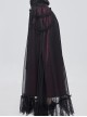 Gothic Chiffon With Exquisite And Comfortable Lining And Side Butterfly Lace Decoration Black And Red Long Skirt