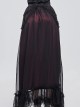 Gothic Chiffon With Exquisite And Comfortable Lining And Side Butterfly Lace Decoration Black And Red Long Skirt