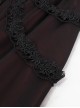 Gothic Chiffon With Exquisite And Comfortable Lining And Side Butterfly Lace Decoration Black And Red Long Skirt