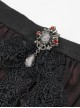 Gothic Chiffon With Exquisite And Comfortable Lining And Side Butterfly Lace Decoration Black And Red Long Skirt