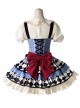 Spade Fairy Tale Series Playing Cards Bowknot Alice Cute Pocket Watch Sweet Lolita Lace Ruffles Sleeveless Dress