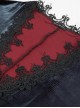 Gothic Style Soft Velvet Front Lace V Neck Black And Red Long Sleeved Dress