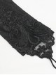 Gothic Style Elastic Dark Knitted Symmetrical Appliqué Lace Up On The Chest With Double-Breasted Black Long Sleeved Dress