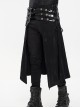 Punk Style Non Elastic Woven Stitching Patent Leather Belt Irregular Metal Buckle Decoration Men's Black Skirt