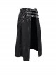 Punk Style Non Elastic Woven Stitching Patent Leather Belt Irregular Metal Buckle Decoration Men's Black Skirt