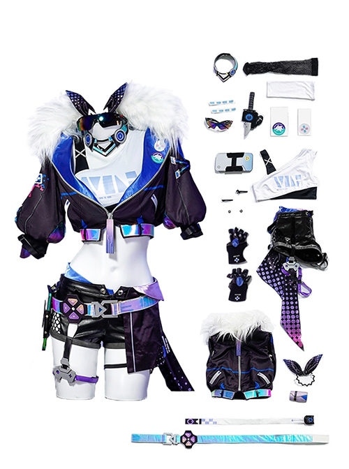 Honkai Star Rail Adventure Strategy Game Halloween Cosplay Silver Wolf Costume Set