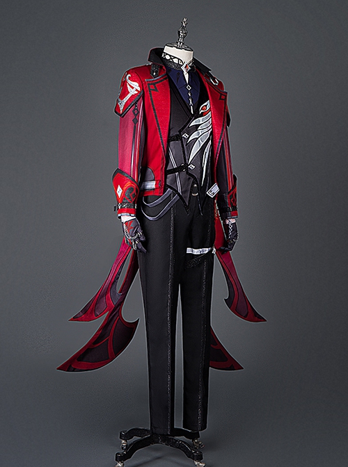 Genshin Impact Halloween Cosplay Outfit Diluc Ragnvindr Skin Red Dead Of Night Costume Full Set