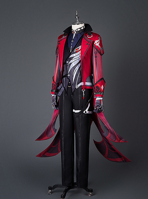 Genshin Impact Halloween Cosplay Outfit Diluc Ragnvindr Skin Red Dead Of Night Costume Full Set