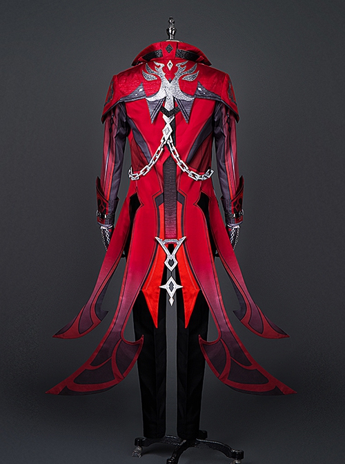 Genshin Impact Halloween Cosplay Outfit Diluc Ragnvindr Skin Red Dead Of Night Costume Full Set