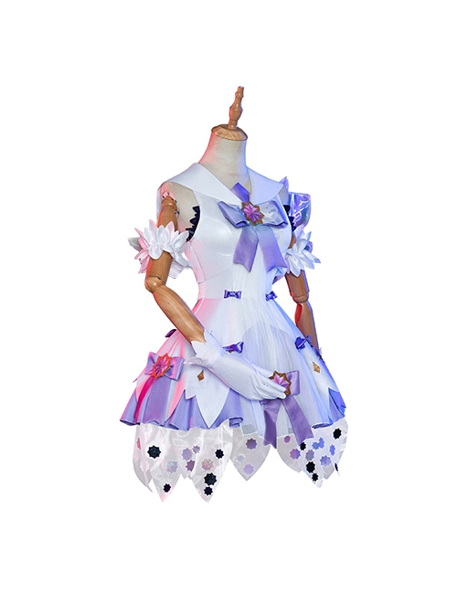 Honor Of Kings Halloween Cosplay Yao Valentine's Day Restrictions Skin Costume White Purple Dress Full Set