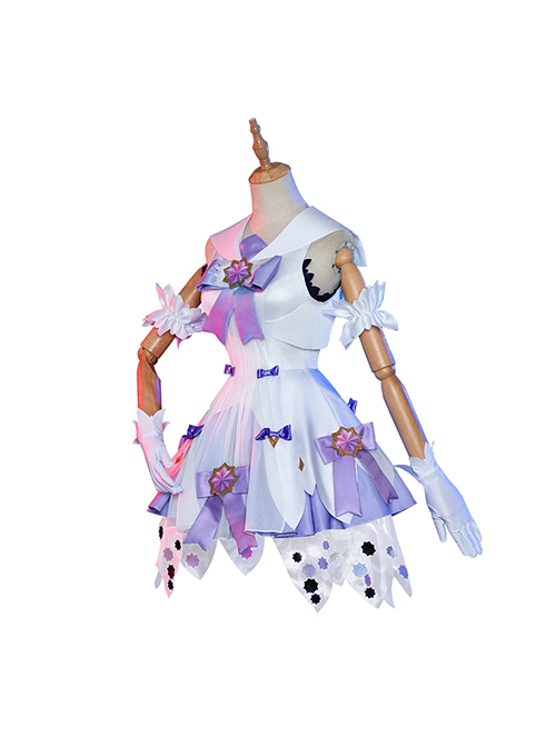 Honor Of Kings Halloween Cosplay Yao Valentine's Day Restrictions Skin Costume White Purple Dress Full Set