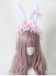 Alice Plush Bunny Ears Fairy Tale Style Cute Lace Ribbon Bowknot Sweet Lolita KC Headband