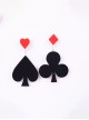 Exaggerated Playing Card Elements Spades Resin Plastic Clubs Kawaii Fashion Earrings