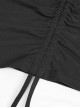 Punk Style Elastic Knitted Front Chest Sexy Cross Straps Slim Backless Black Hooded Sleeveless Dress