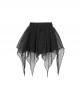 Punk Style Shiny Diamond Mesh With Hard Mesh Lining Black Ballet Skirt