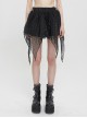 Punk Style Shiny Diamond Mesh With Hard Mesh Lining Black Ballet Skirt