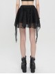 Punk Style Shiny Diamond Mesh With Hard Mesh Lining Black Ballet Skirt