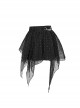 Punk Style Shiny Diamond Mesh With Hard Mesh Lining Black Ballet Skirt