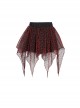 Punk Style Shiny Diamond Mesh With Hard Mesh Lining Red Ballet Skirt