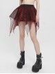 Punk Style Shiny Diamond Mesh With Hard Mesh Lining Red Ballet Skirt