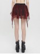 Punk Style Shiny Diamond Mesh With Hard Mesh Lining Red Ballet Skirt