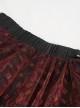 Punk Style Shiny Diamond Mesh With Hard Mesh Lining Red Ballet Skirt