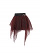 Punk Style Shiny Diamond Mesh With Hard Mesh Lining Red Ballet Skirt