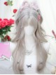 Moonlight Beige Gray Long Curly Hair Mid-Split Bangs Cute Idol Sweet Lolita Full Head Wig