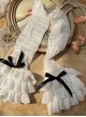 French Ballet Style Retro Romantic Chic Classic Lolita Ruffled Cute Ribbon Bowknot Pleated Lace Leg Sleeves